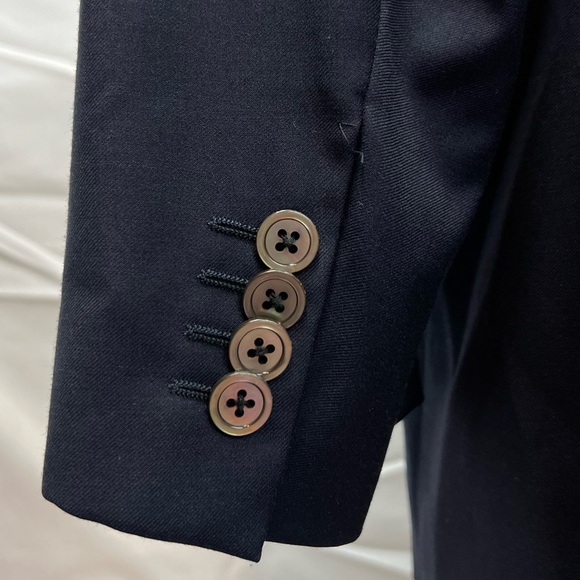 Loro Piana Navy Blue Super 150’s Wool 44L Mother Of Pearl Buttons Blazer Jacket - Picture 4 of 8